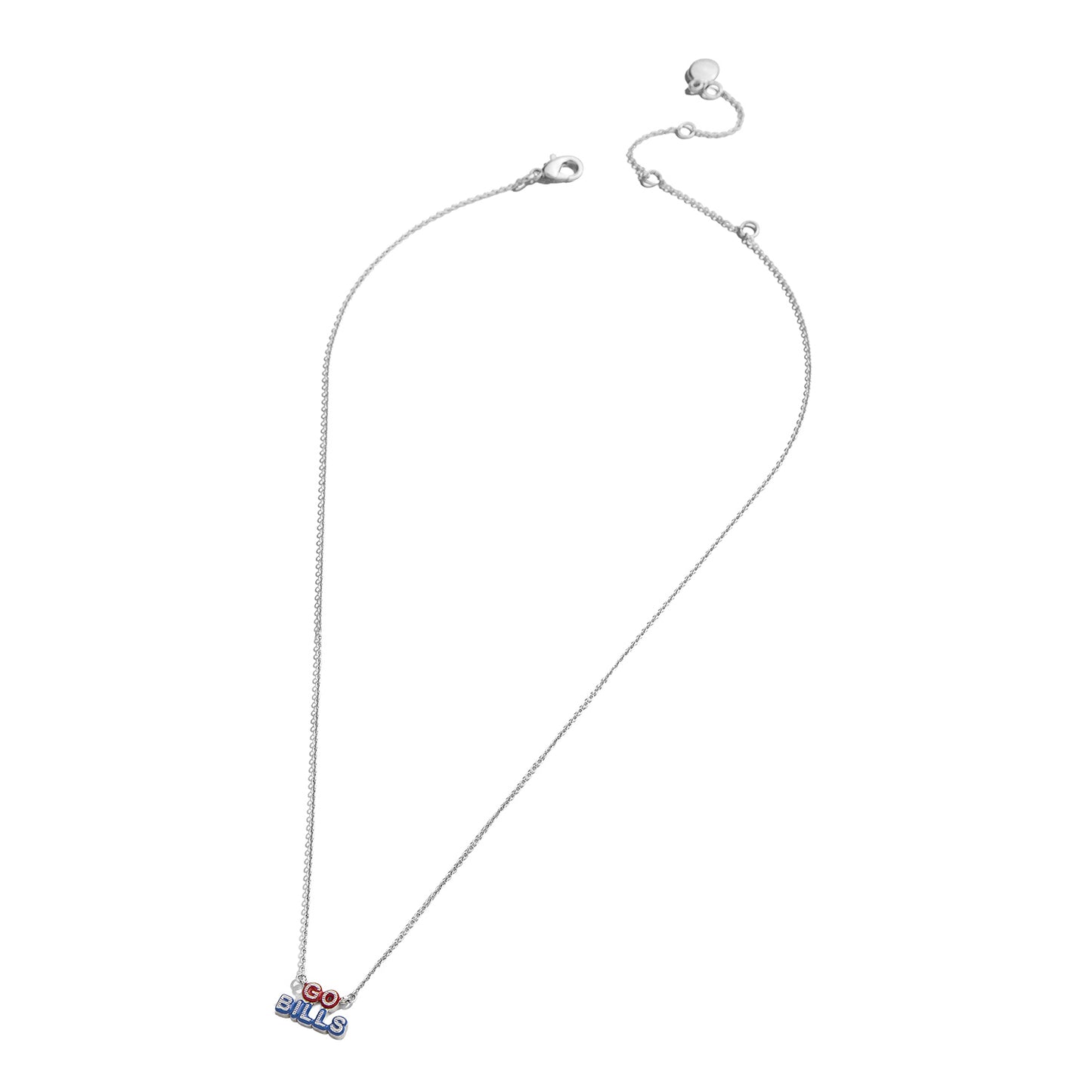 Buffalo Bills Go Bills Slogan Necklace In Red & Blue - Full View