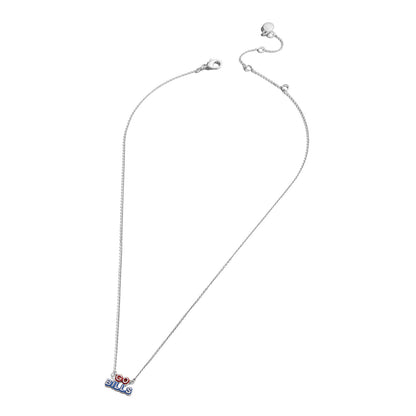 Buffalo Bills Go Bills Slogan Necklace In Red & Blue - Full View