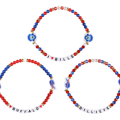 Bills 3-Pack Beaded Friendship Bracelet In Red, White & Blue - All Three