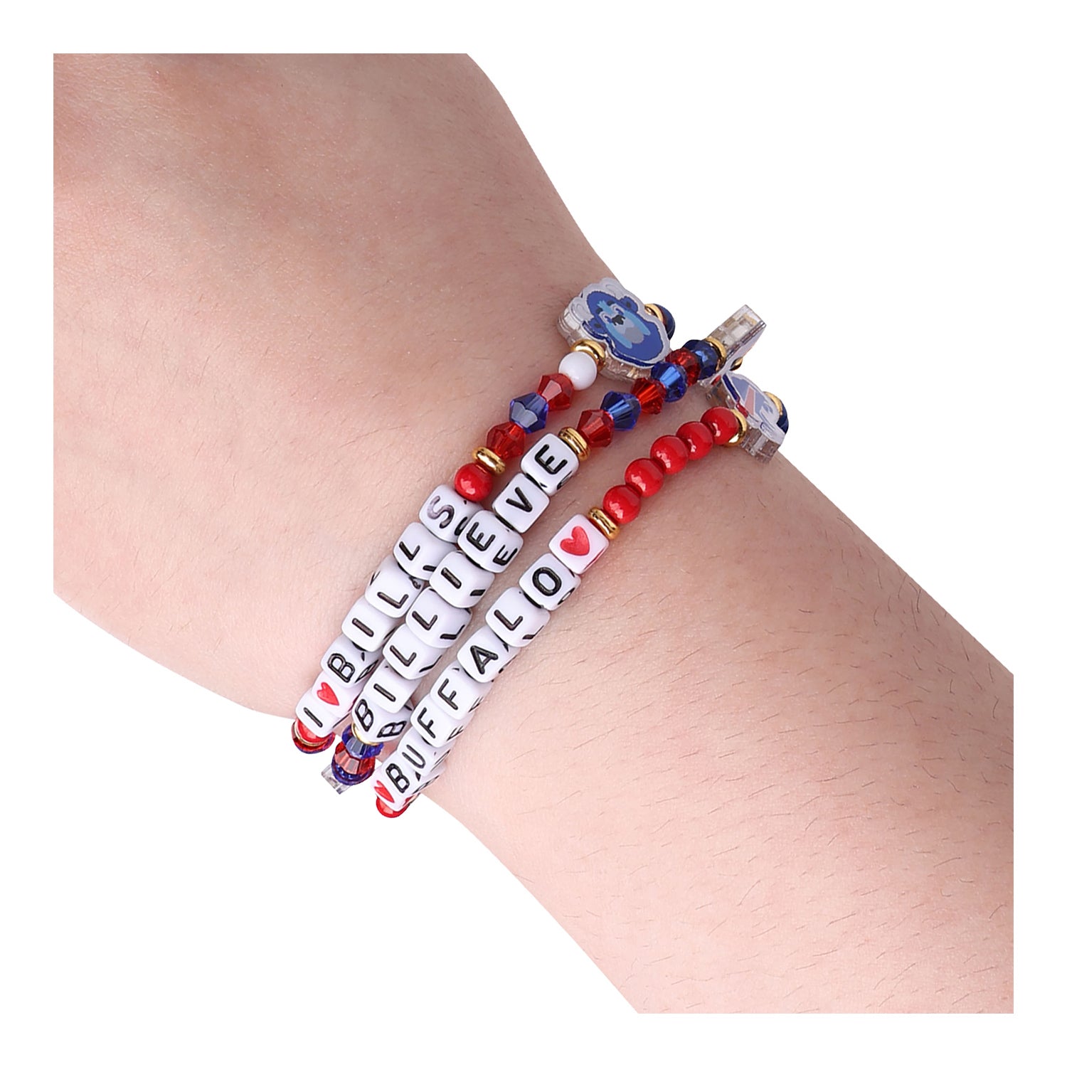 Bills 3-Pack Beaded Friendship Bracelet In Red, White & Blue - On Model