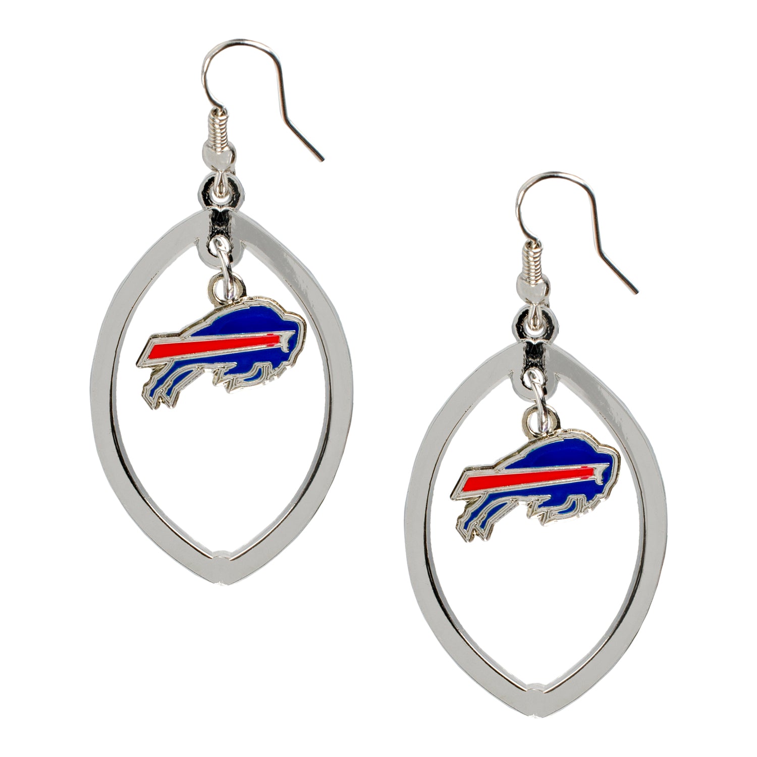 Buffalo Bills Football Cutout Earrings - Front View