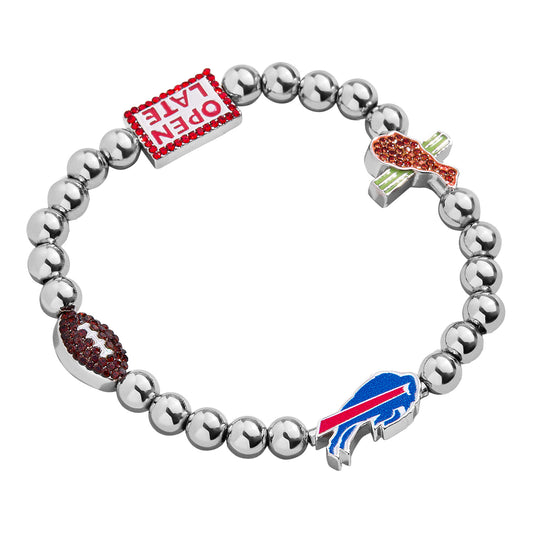 Buffalo Bills Local Icon Charm Bracelet In Silver - Front View