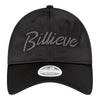 Ladies Bills New Era 9TWENTY Billieve Adjustable Hat In Black - Front View