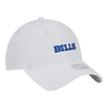 Ladies Bills New Era 9TWENTY Active Wordmark Adjustable Hat In White - Front Left View