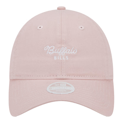 Ladies Bills New Era 9TWENTY Script Adjustable Hat In Pink - Front View