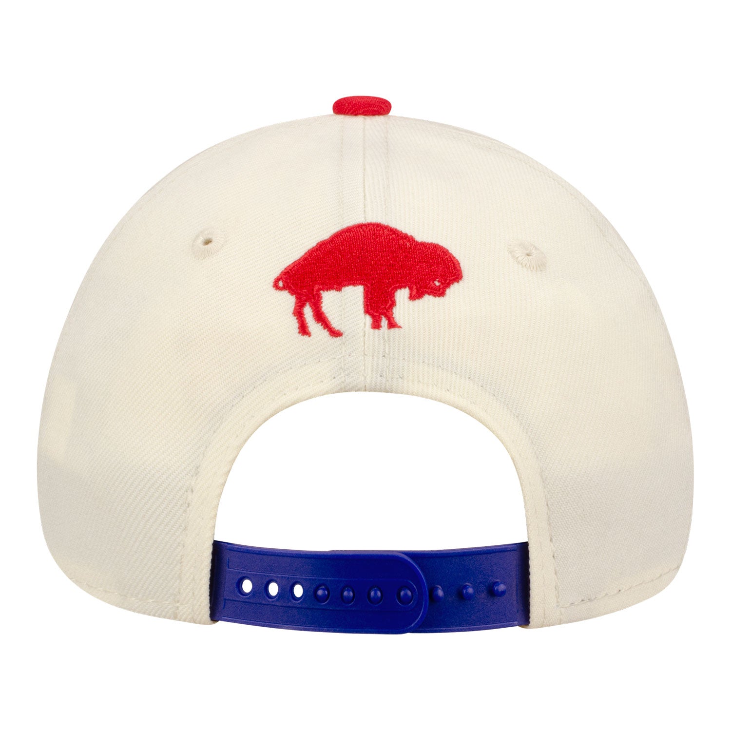 Women's New Era Bills 9FORTY Buffalo Script Adjustable Hat In White - Back View