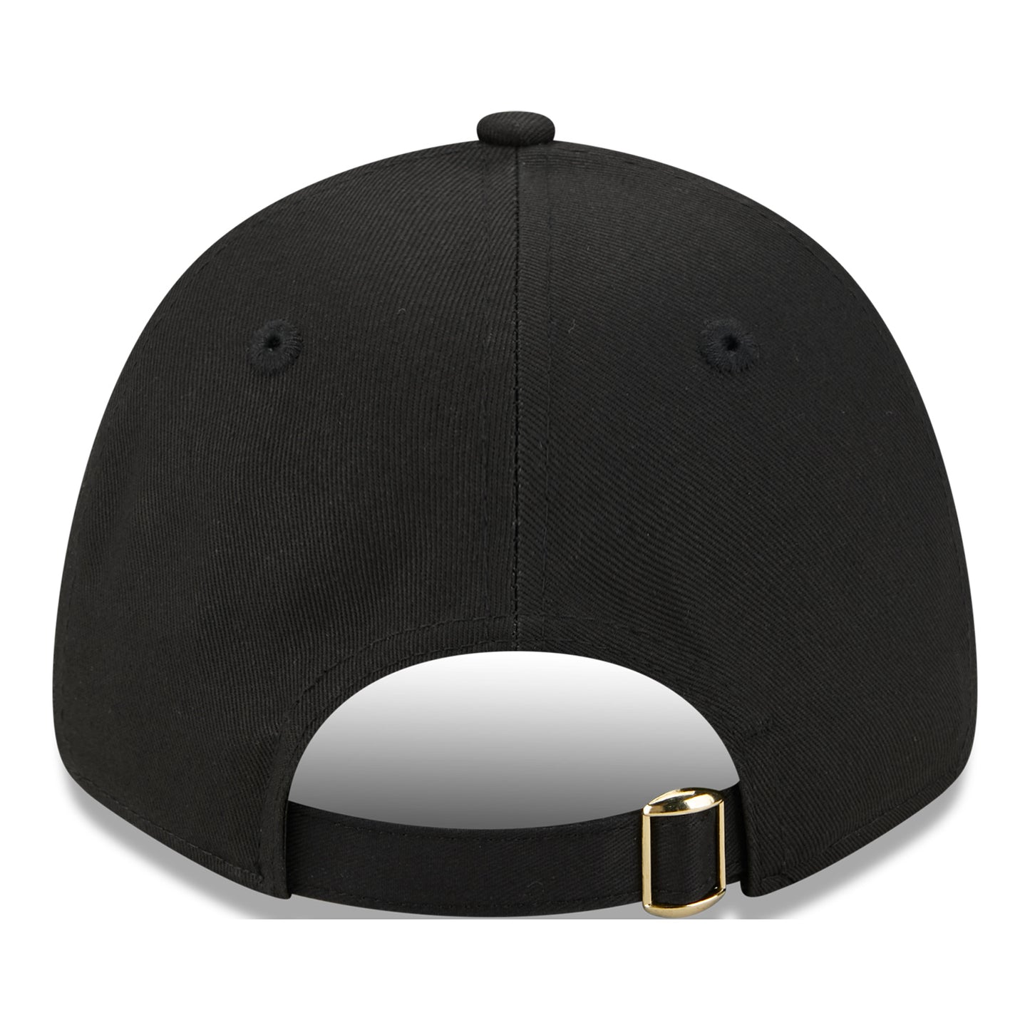 Ladies Buffalo Bills New Era 9FORTY Badge Primary Hat In Black - Back View