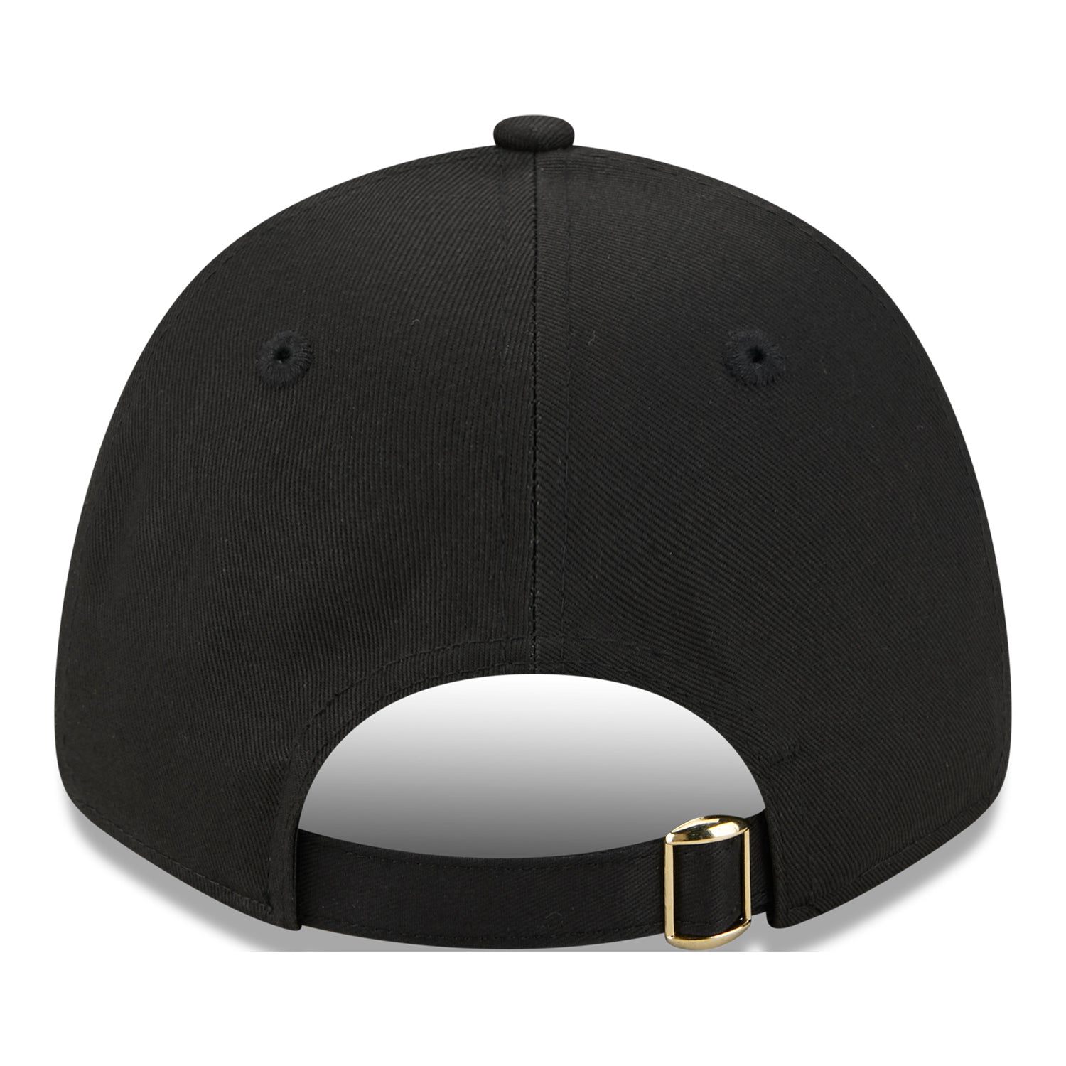 Ladies Buffalo Bills New Era 9FORTY Badge Primary Hat In Black - Back View