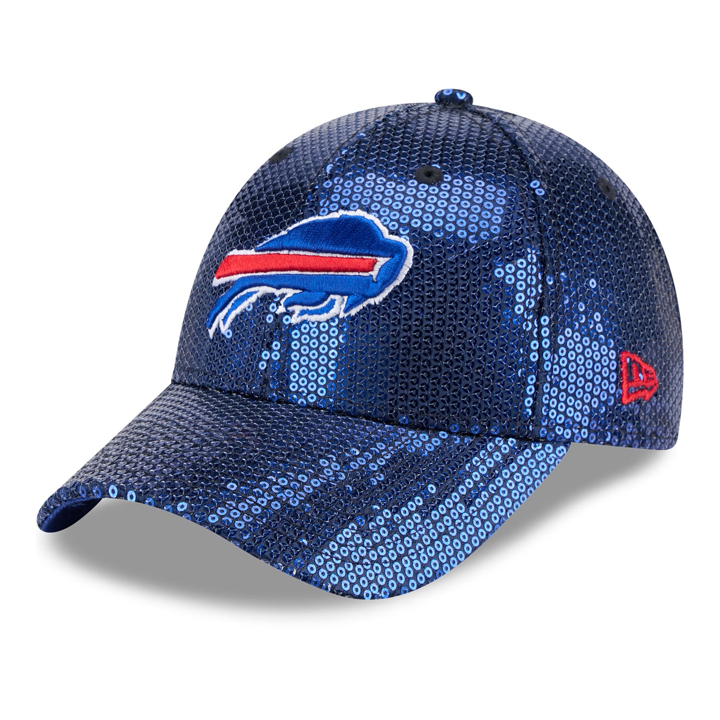 Ladies Buffalo Bills New Era 9FORTY Sequin Hat - Blue - Front Side View
