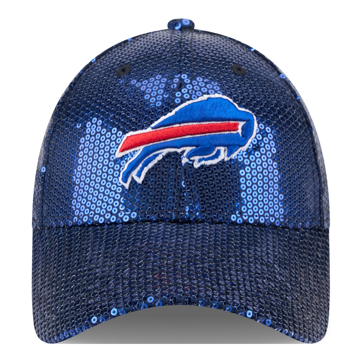 Ladies Buffalo Bills New Era 9FORTY Sequin Hat - Blue - Front View