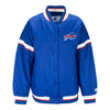 Ladies Bills Starter Varsity Jacket In Blue - Front View