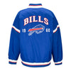 Ladies Bills Starter Varsity Jacket In Blue - Back View