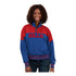 Ladies Bills Starter Retro 1/2 Zip Pullover In Blue & Red - Front View