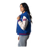 Wild Collective Ladies Buffalo Bills Snap Varsity Jacket In Blue - Left Side View