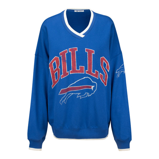 Women's '47 Brand Bills Clubhouse Daze Eighties Pullover In Blue - Front View