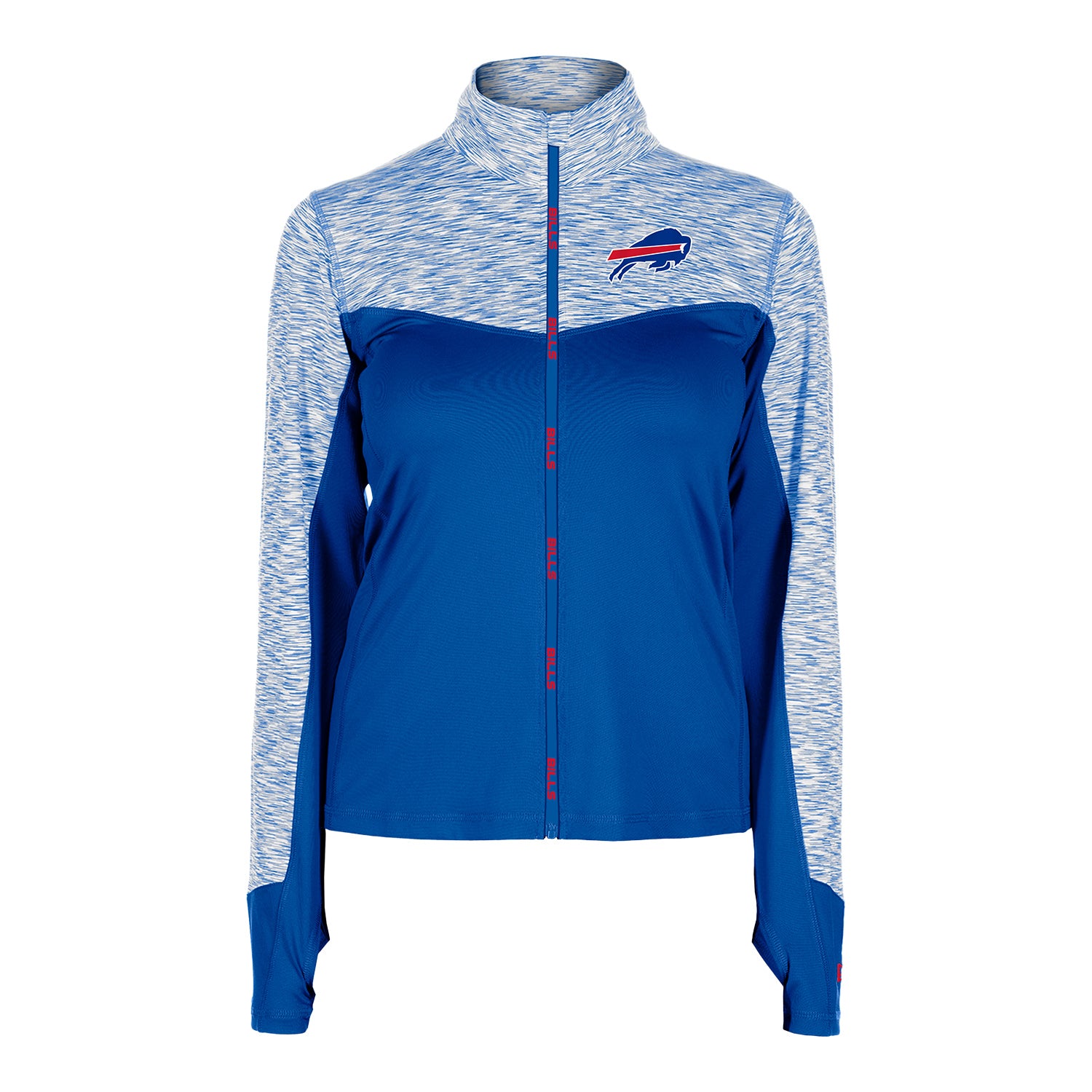 Ladies New Era Buffalo Bills Full Zip Jacket In Blue - Front View