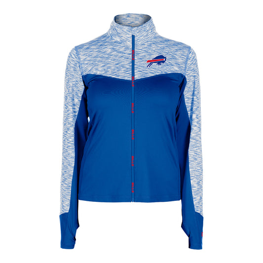 Ladies New Era Buffalo Bills Full Zip Jacket In Blue - Front View