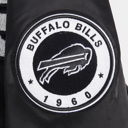 Women's Pro Standard Bills Satin Pearl Jacket In Black & White - Zoom View On Bills Secondary Logo