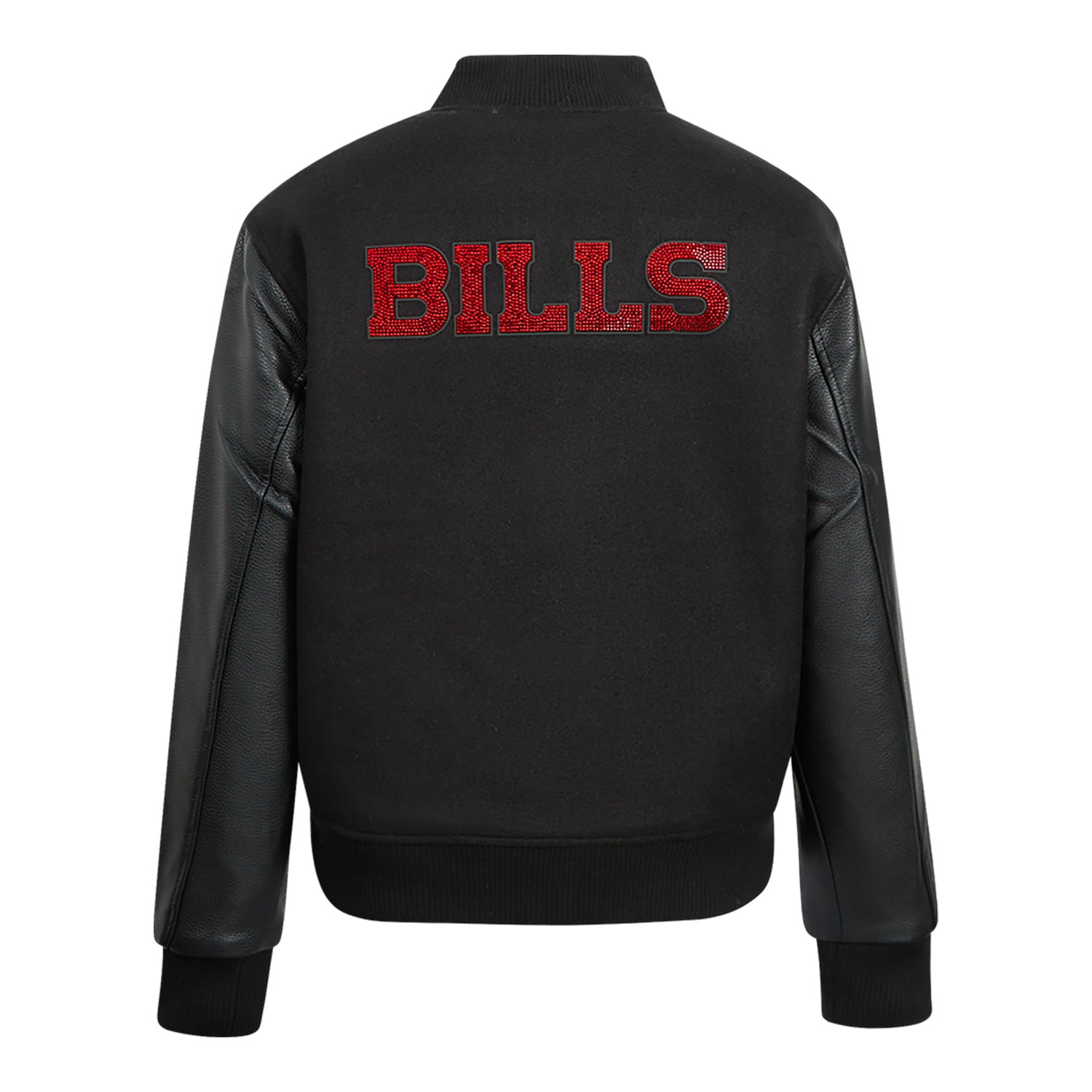 Buffalo Bills Pro Standard Jewel Wool Varsity Jacket In Black - Back View