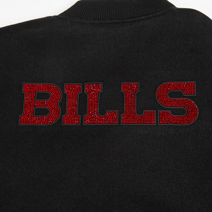 Buffalo Bills Pro Standard Jewel Wool Varsity Jacket In Black - Zoom View On Back Graphic