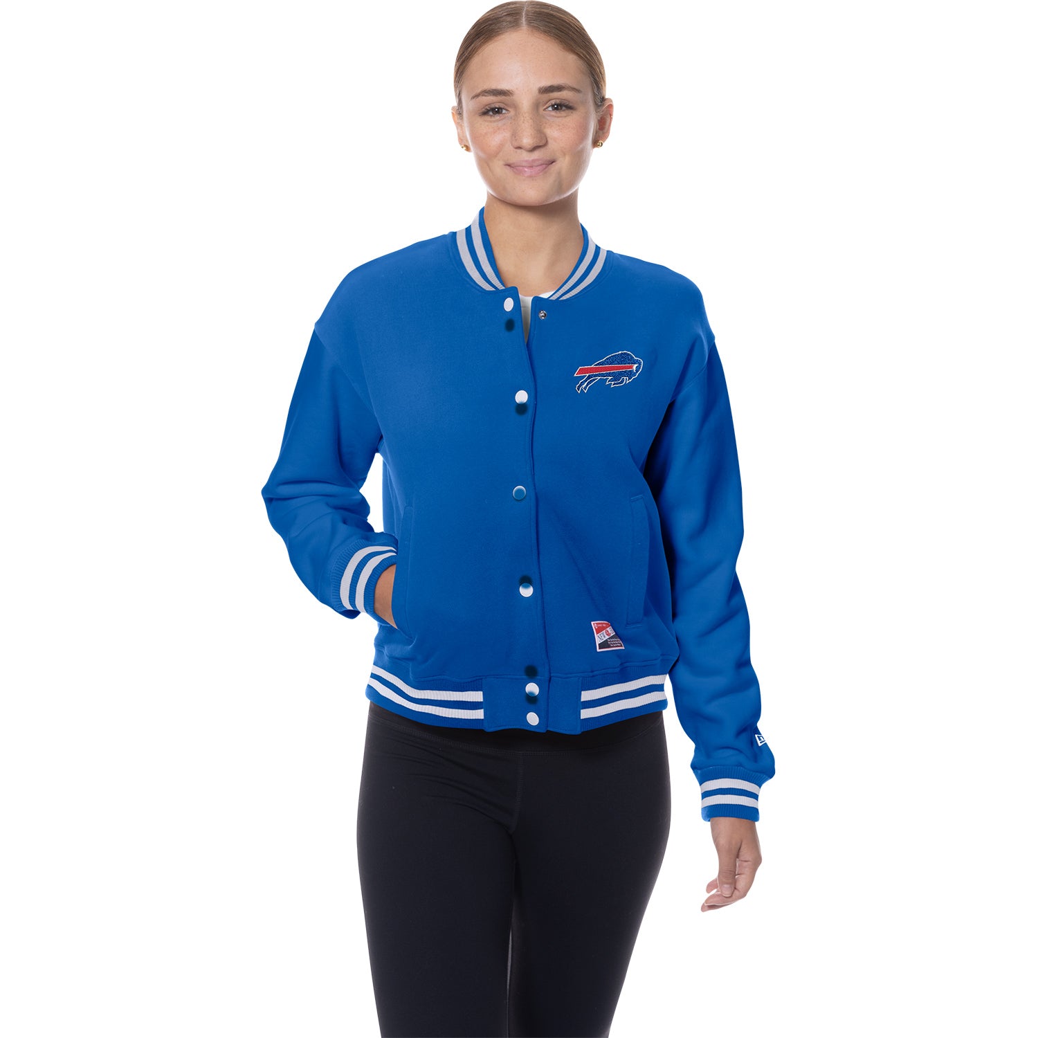 Ladies Buffalo Bills Primary Logo Buttondown Jacket - Front View