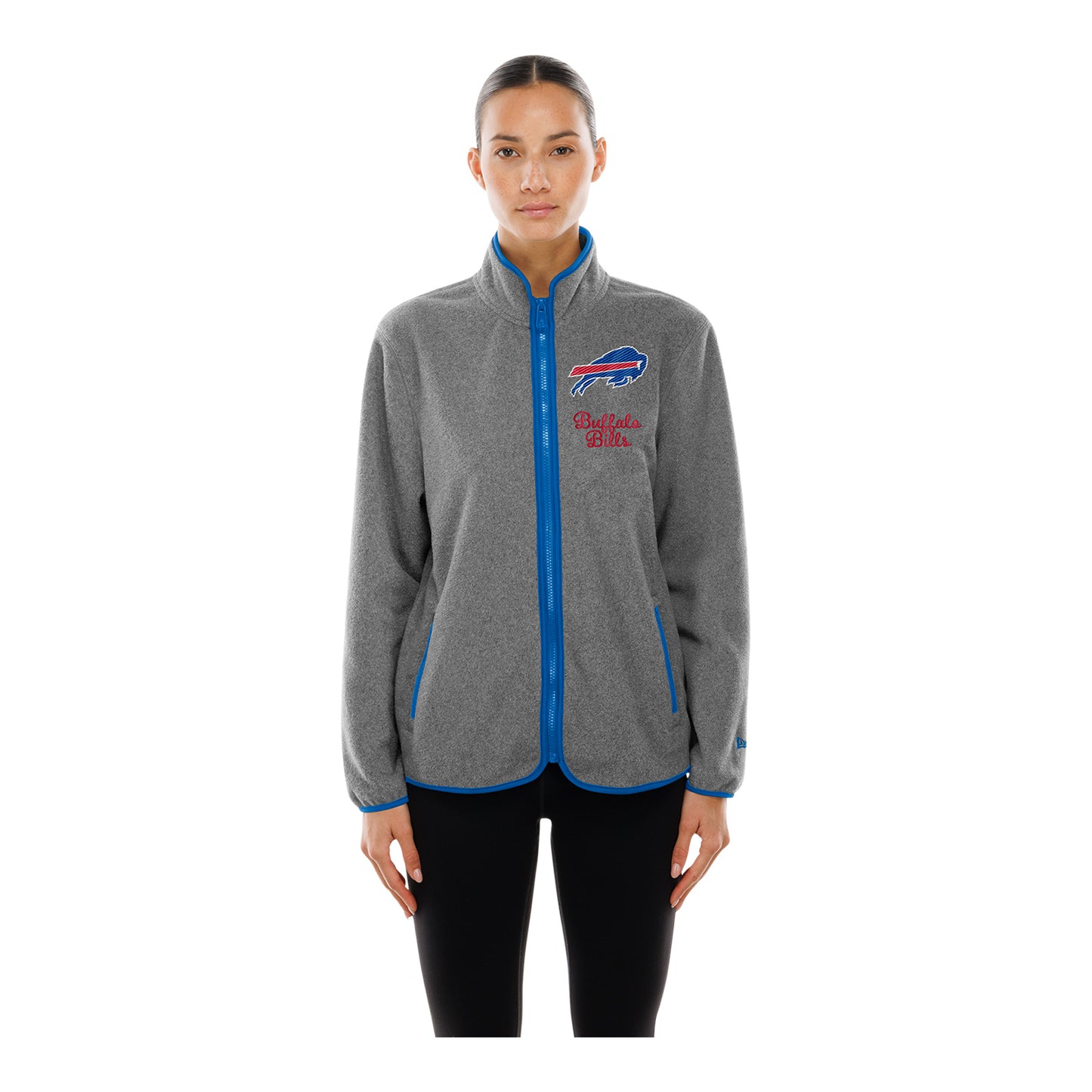 Ladies Buffalo Bills Script Full Zip Jacket In Grey - Front View
