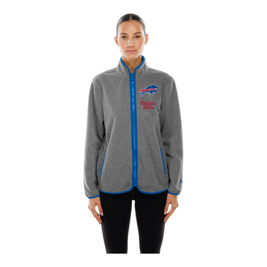 Ladies Buffalo Bills Script Full Zip Jacket In Grey - Front View