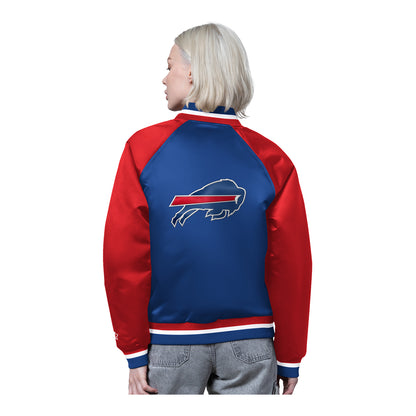 Ladies Buffalo Bills Starter Final Score Varsity Jacket In Blue - Back View