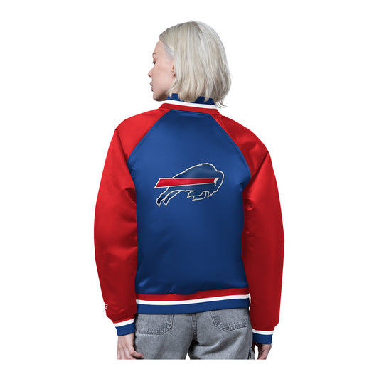 Ladies Buffalo Bills Starter Final Score Varsity Jacket In Blue - Back View