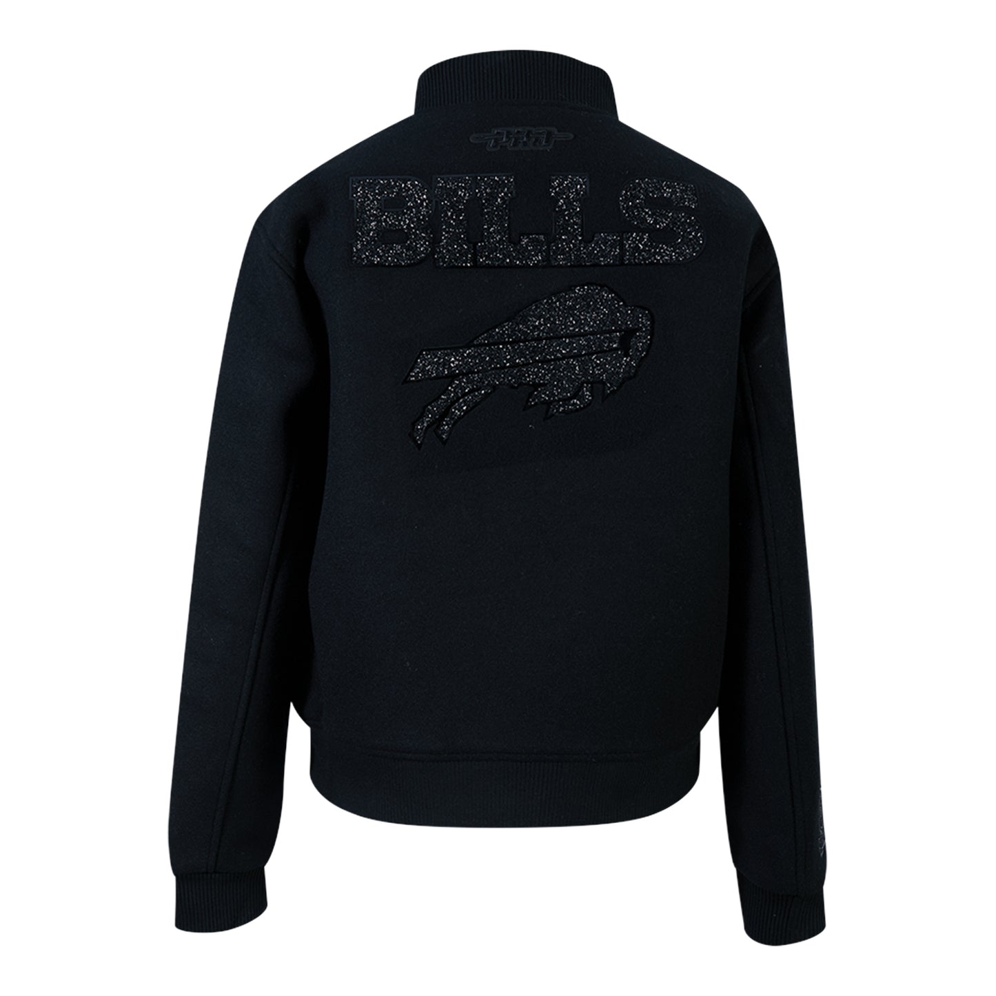 Ladies Buffalo Bills Pro Standard Crystalline Wash Wool Jacket In Black - Back View