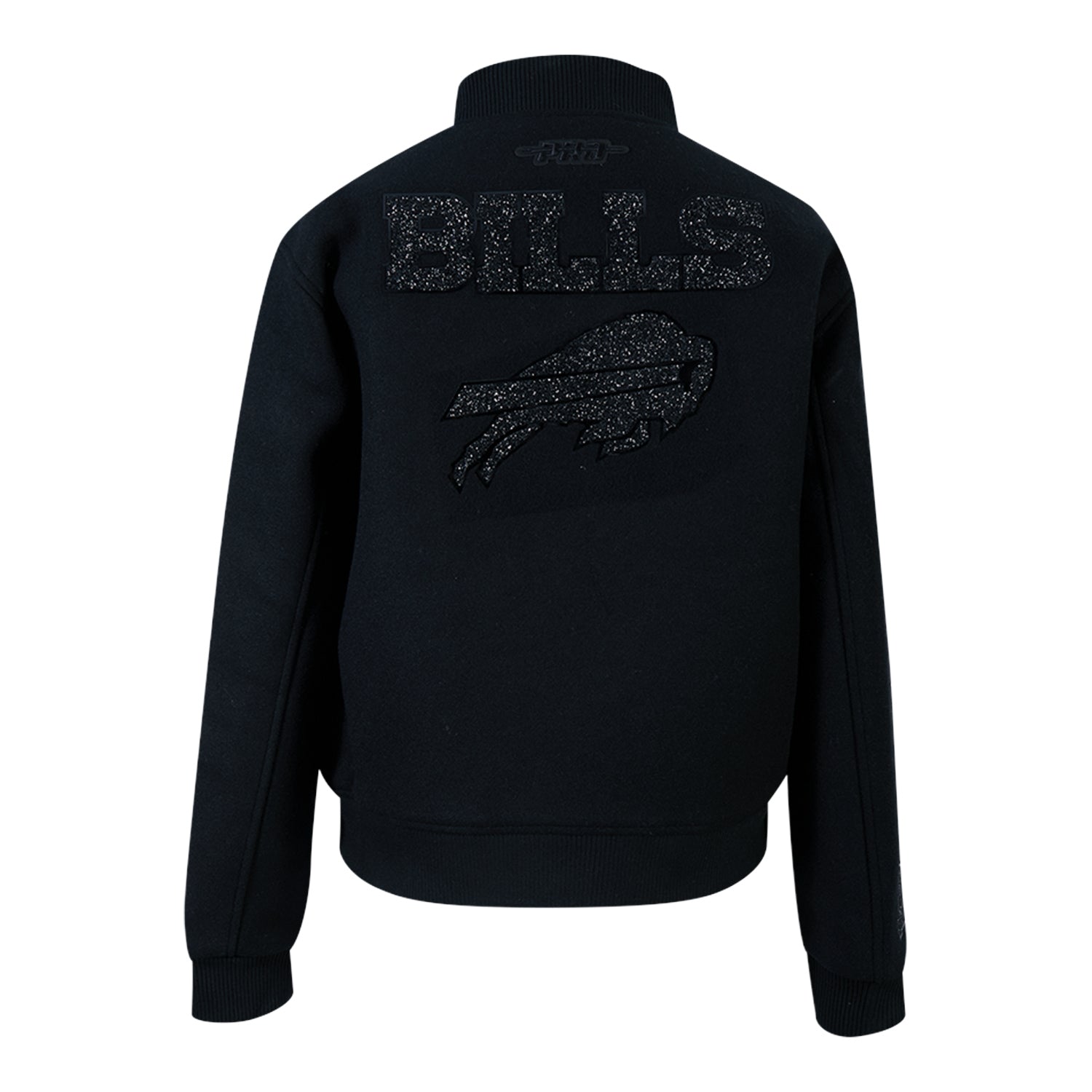 Ladies Buffalo Bills Pro Standard Crystalline Wash Wool Jacket In Black - Back View