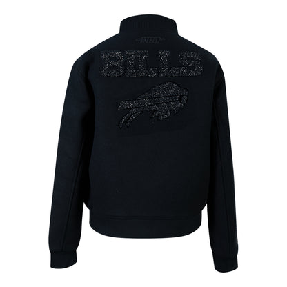 Ladies Buffalo Bills Pro Standard Crystalline Wash Wool Jacket In Black - Back View