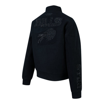 Ladies Buffalo Bills Pro Standard Crystalline Wash Wool Jacket In Black - Back View