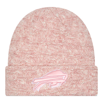 Ladies Buffalo Bills New Era Metallic Primary Knit In Pink - Front View