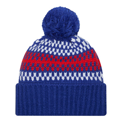 Bills New Era Cozy Ladies Knit Hat In Blue - Back View