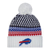 Bills New Era 2023 Sideline Ladies Knit Hat In White - Front View