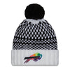 Bills New Era 2023 Crucial Catch Ladies Knit Hat In Black & White - Front View
