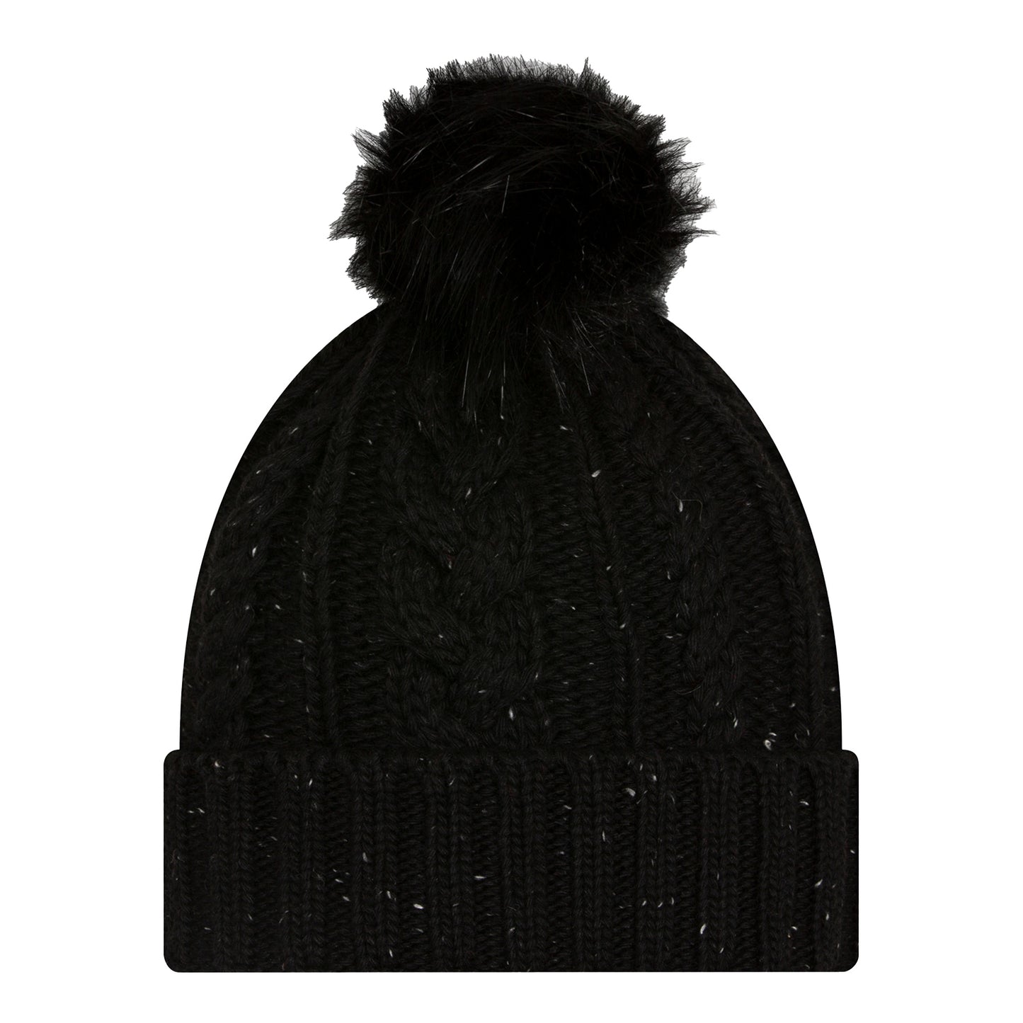 Ladies Bills New Era Classic Logo Tonal Knit Hat In Black - Back View