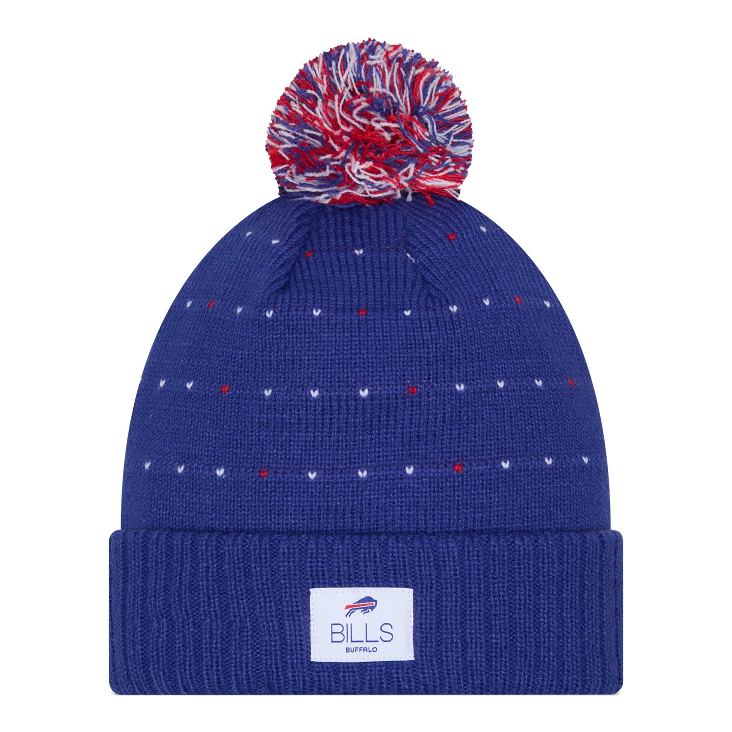 Buffalo Bills Women's New Era Heart Knit Hat In Blue - Front View