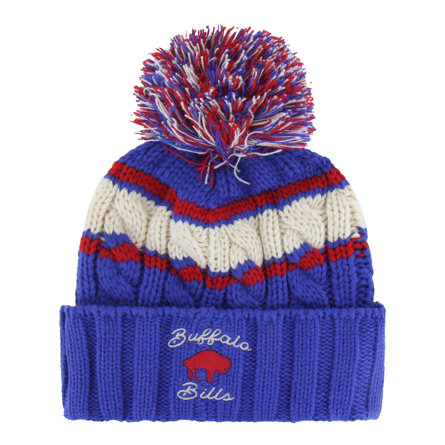 Ladies Buffalo Bills 47 Brand Emma Logo Cuff Knit In Blue - Back View