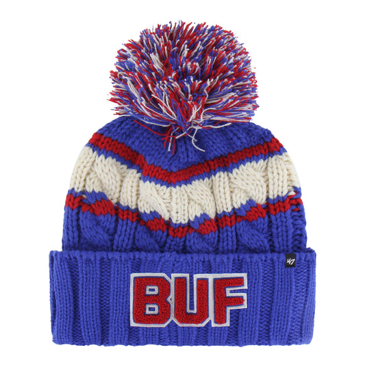Ladies Buffalo Bills 47 Brand Emma Logo Cuff Knit In Blue - Front View