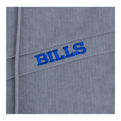 Wild Collective Buffalo Bills Unisex Corduroy Full Zip Jacket In Grey - Zoom View On Front Graphic