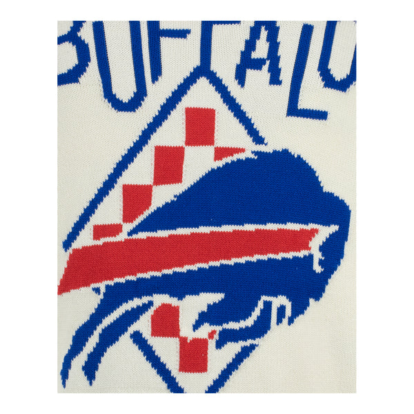 Wild Collective Buffalo Bills Unisex Full Zip Sweater In Cream - Zoom View On Back Graphics