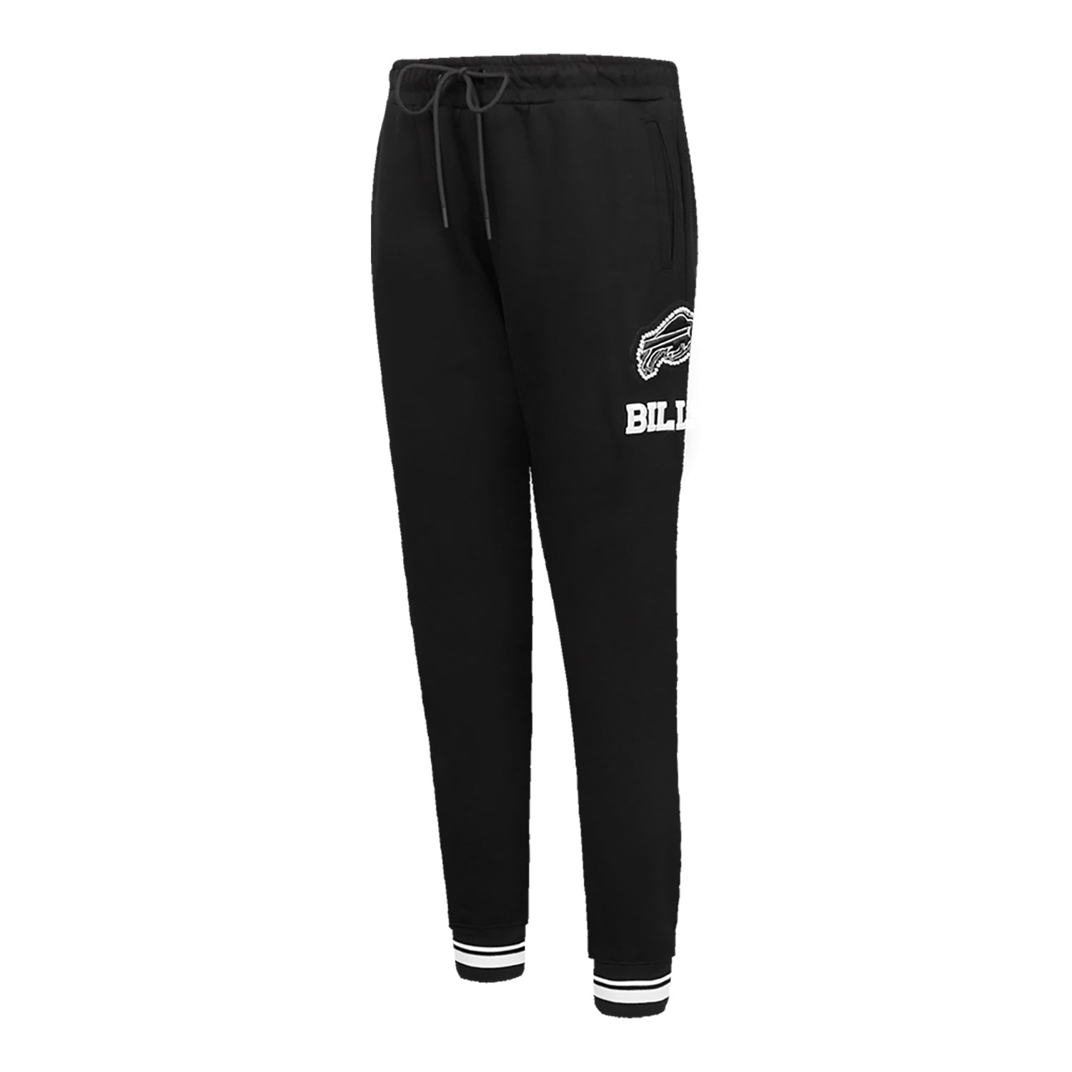 Buffalo Bills Pro Standard Ladies Pearl Fleece Pants In Black & White - Front View