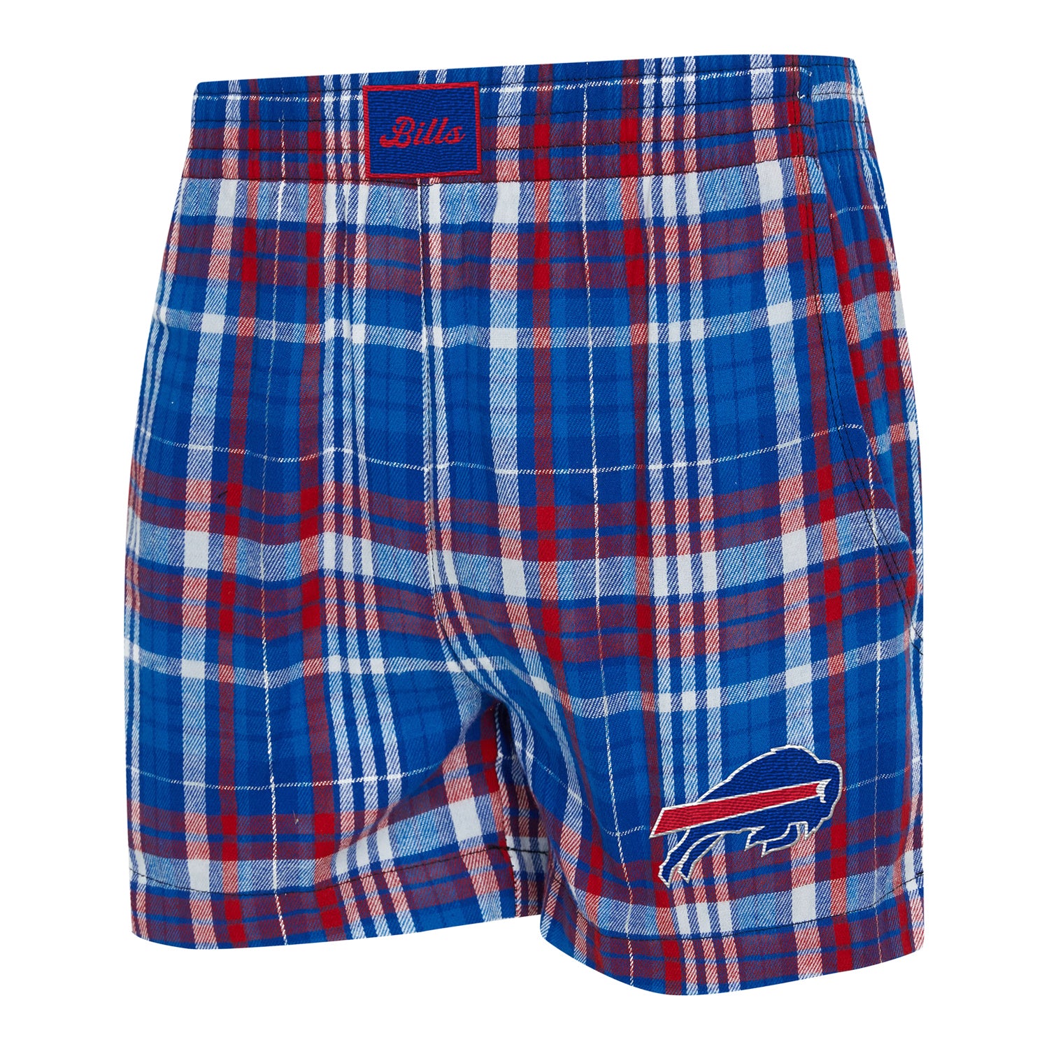 Ladies Buffalo Bills Laney Flannel Shorts In Blue - Front View