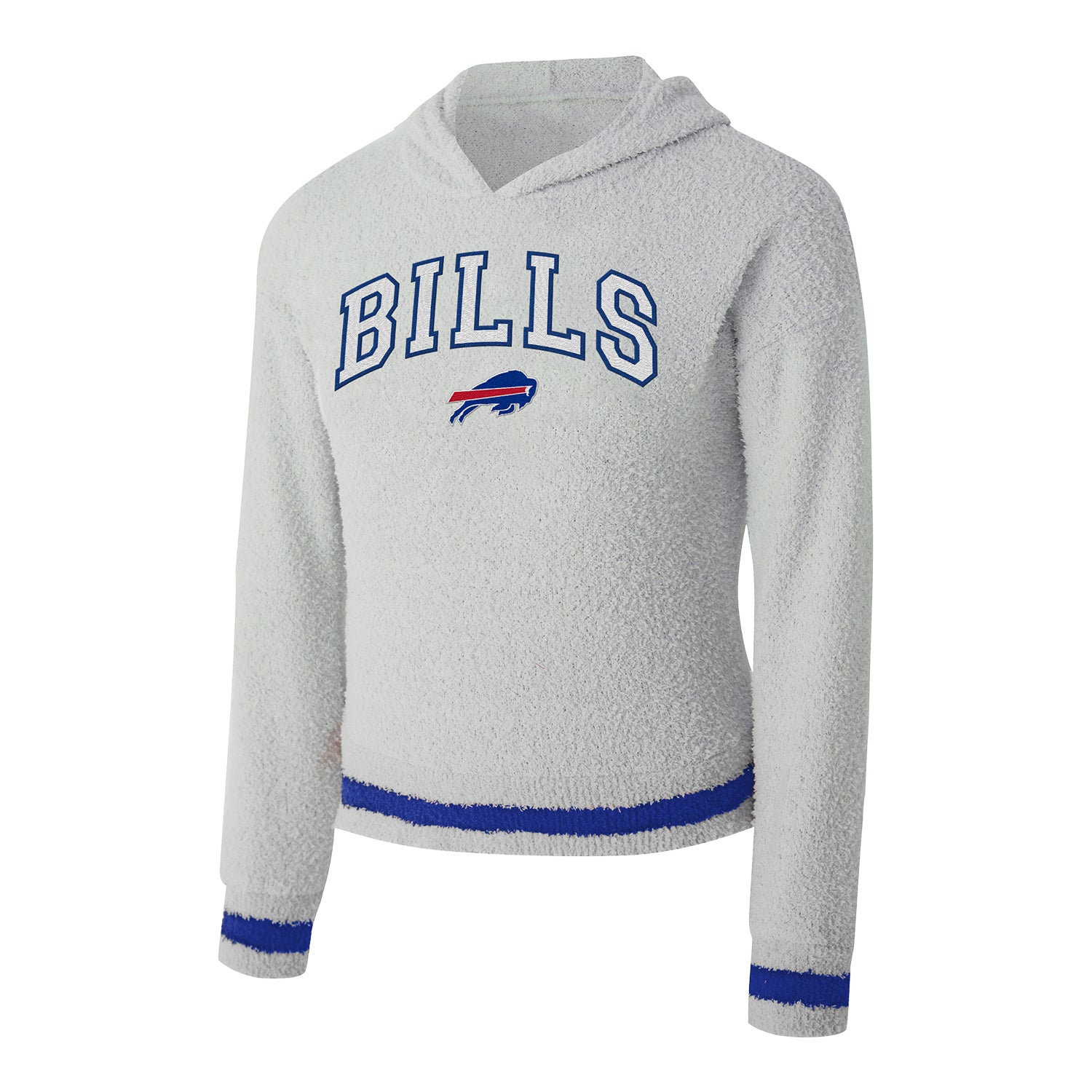 Ladies Bills Whitley Fuzzy Pullover Hoodie In Grey - Front View