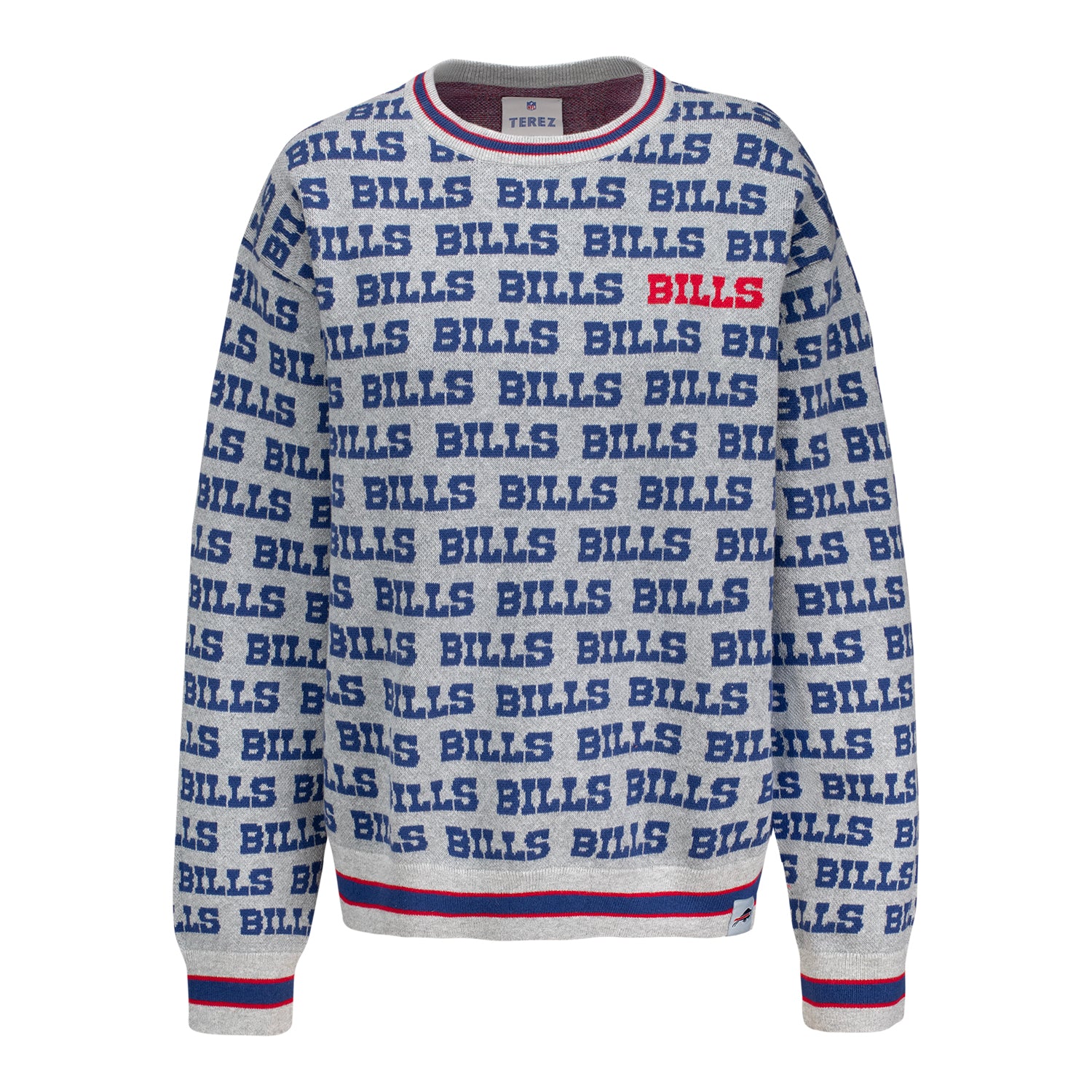 Ladies Terez All Over Logo Sweater In Grey - Front View