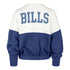 Ladies Color Block Bills Crewneck Sweatshirt In Blue & White - Back View