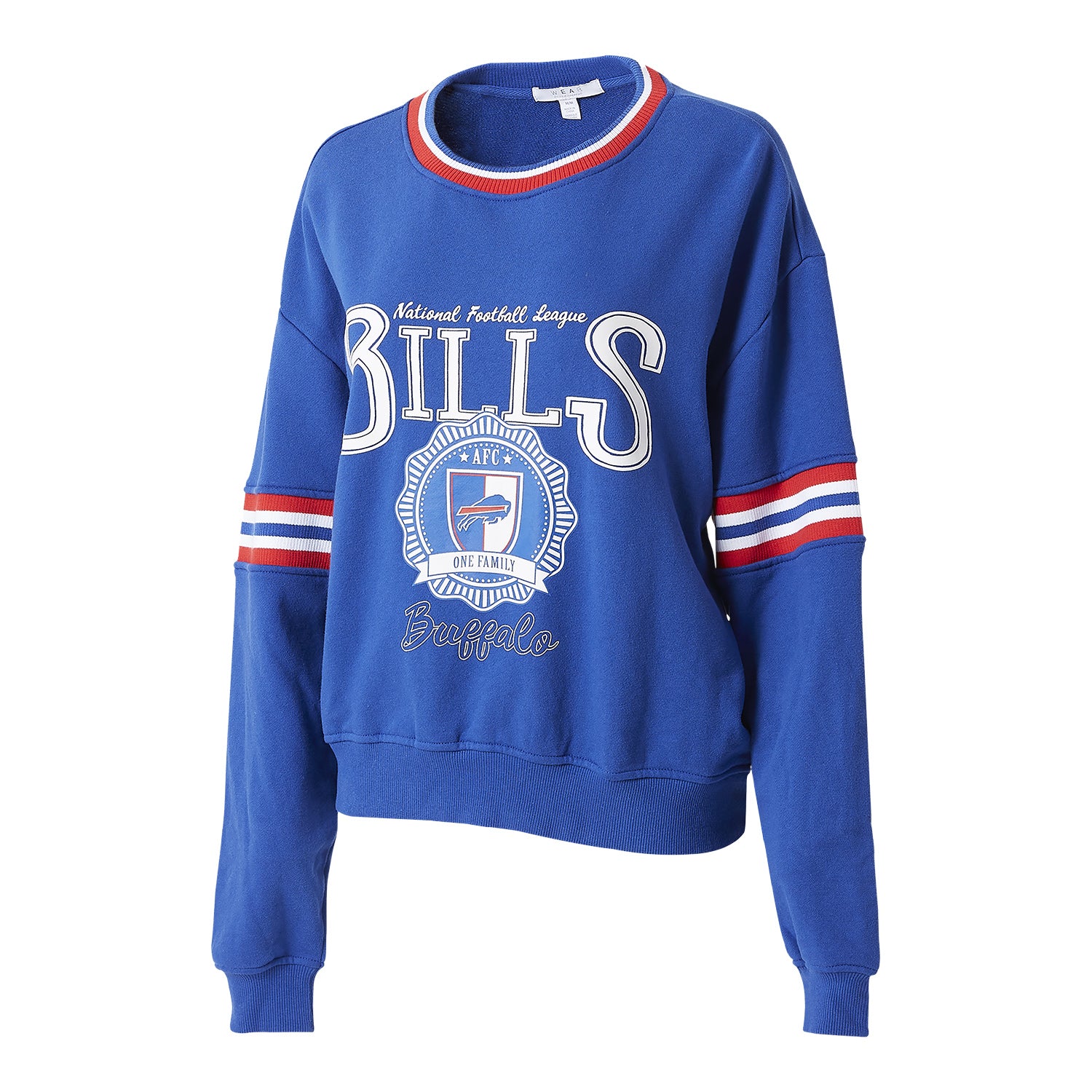Ladies Bills WEAR by Erin Andrews Varsity Crewneck Sweatshirt