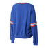Ladies Bills WEAR by Erin Andrews Varsity Crewneck Sweatshirt In Blue - Back View